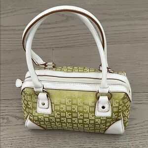 Y2K vintage Liz Claiborne White and Green Mini Bag
